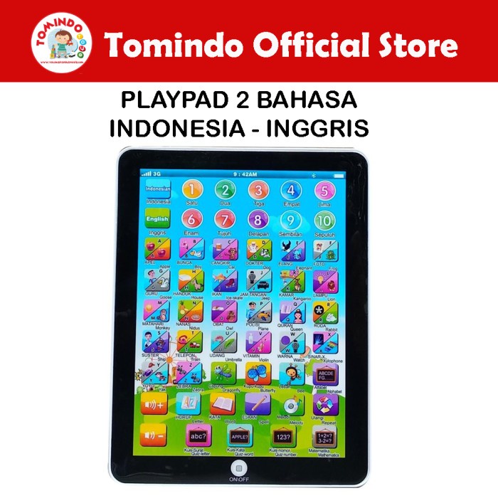 Tomindo Mainan Edukasi Anak Ipad Playpad 2 Bahasa Maenan Edukatif Anak