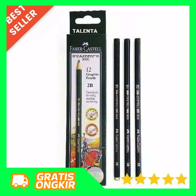 

pensil kayu 2B - pensil 2B fabercastell - pensil 2B kayu - pensil 2B merk fabercastell - alat tulis