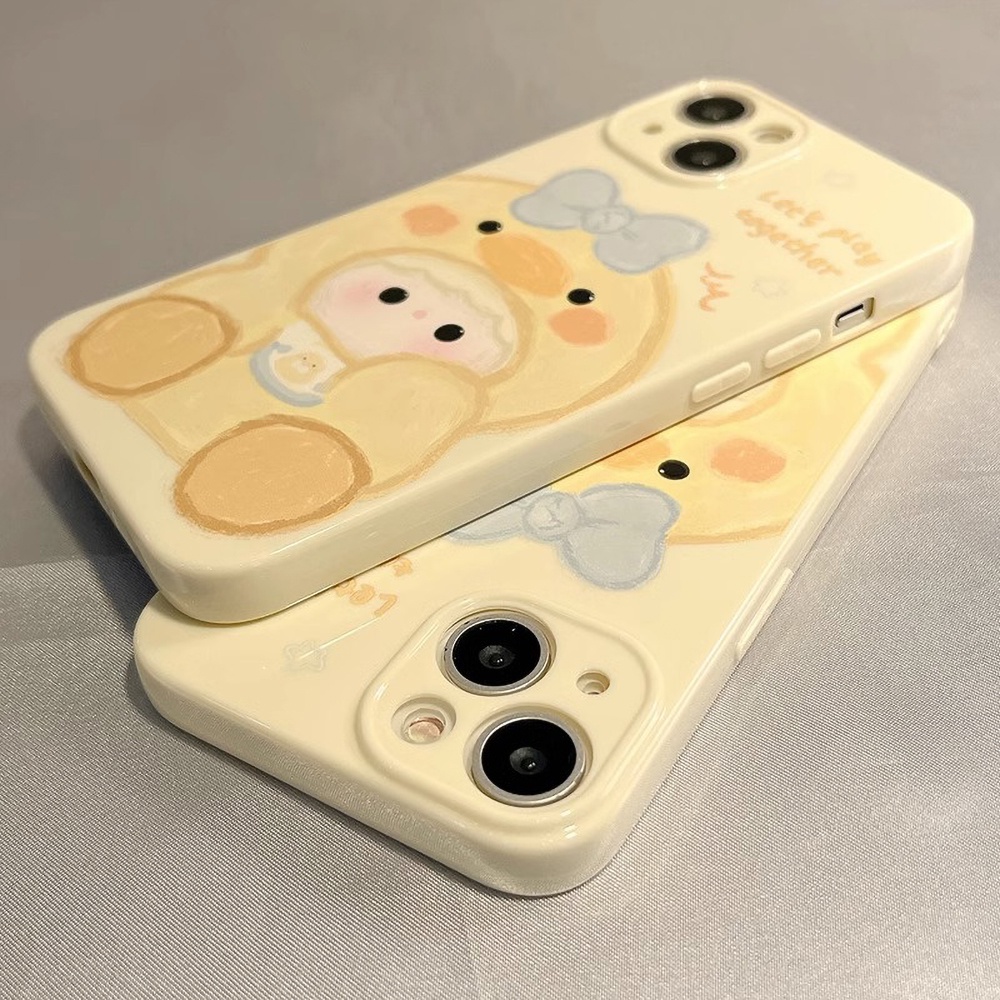 Casing Ponsel Bebek Kembung Kuning Susu Kompatibel Untuk iPhone 14 Pro Max13 12 11 Pro Max TPU Lembut Shockproof Sarung Handphone