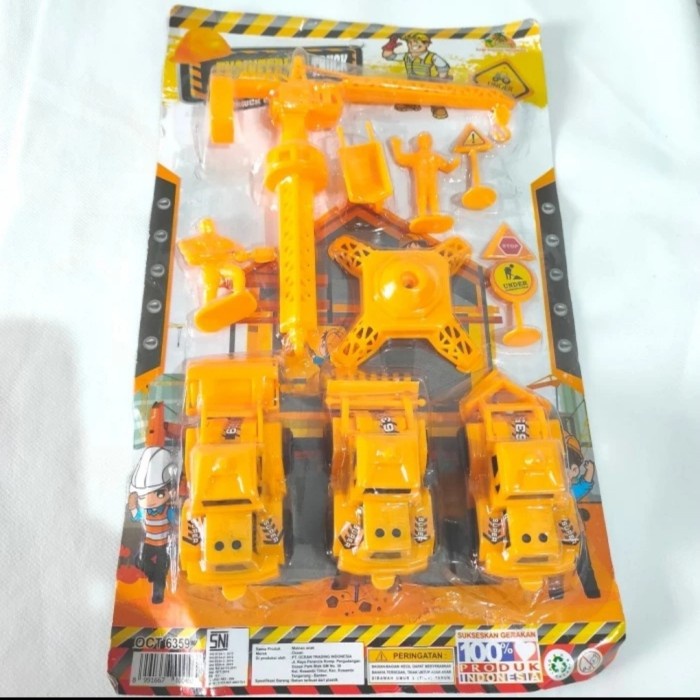 Topper cake truk konstruksi set / mainan truk konstruksi set 10pcs - Type 2