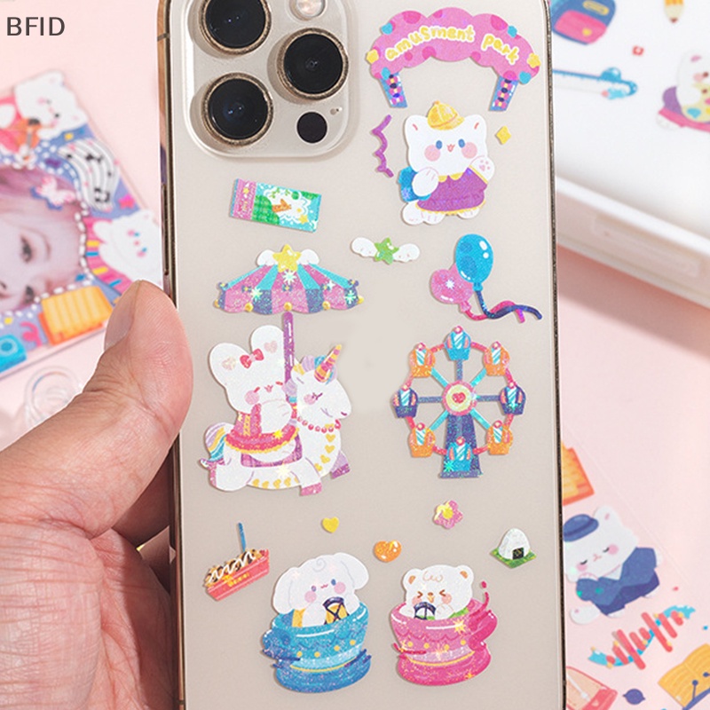 [BFID] Kawaii Laser Goo Card Sticker DIY Scrapbook Stiker Dekorasi Foto Untuk Jurnal Diary Album Card Making DIY Arts [ID]