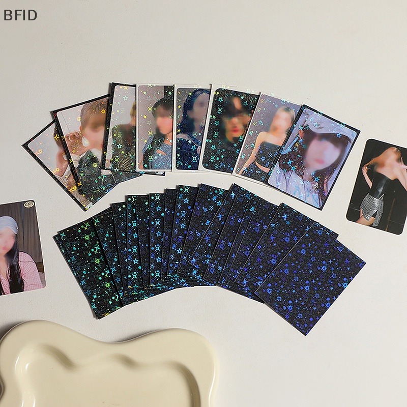 [BFID] 20lembar /pack Laser Glittery Star Card Photocard Sleeves Idol Photo Cards Tas Penyimpanan Pelindung Card Film [ID]