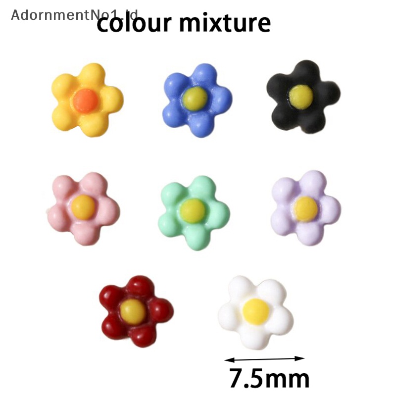 [AdornmentNo1] 50pcs bunga matahari baru senyum warna-warni gaya jepang warna segar stereoskopik resin kuku Daisy kecil act perannya sudah dikantongin