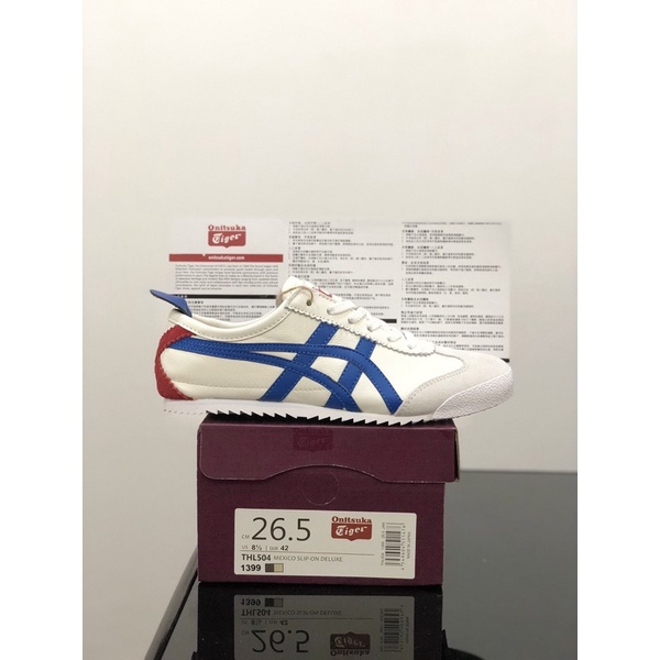 Sepatu Onitsuka Tiger Deluxe White X Red Free Paperbag