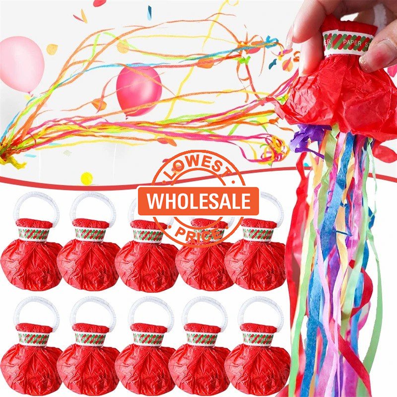 [Harga Grosir] Pita Kertas Bom Warna-Warni Romantis/Hand Throw Confetti Popper/Pita Lempar Pesta Ulang Tahun Pernikahan/Peraga Dekorasi Suasana Perayaan Festival