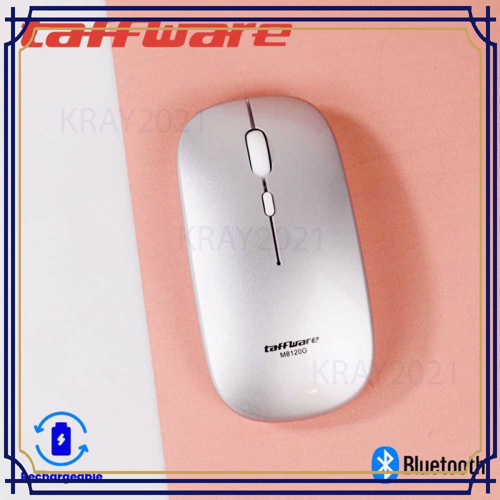 Mouse Cas Taffware Mouse Bluetooth 5.2 + Dongle Wireless 2.4G Rechargeable - M8120G Black