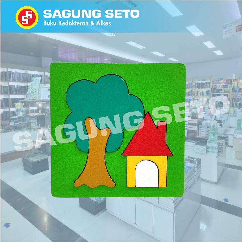 PUZZLE CAT 17X17CM RUMAH POHON  /PUZZLE GAMBAR RUMAH POHON/MAINAN ANAK