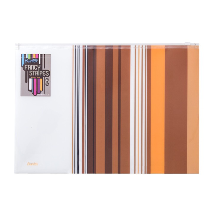 

[Artomas] Bantex Fancy Stripes Zipper Bag Folio Yellow 8075 06