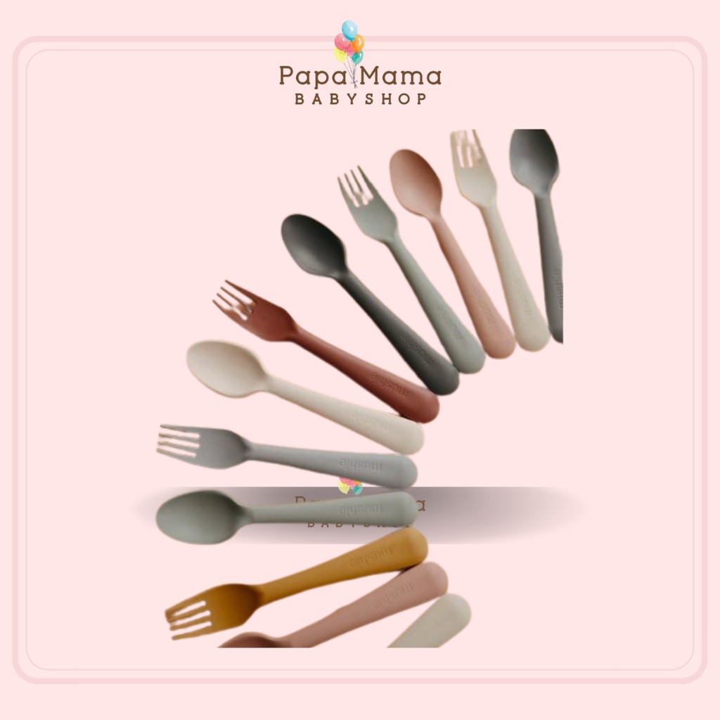 MUSHIE FORK &amp; SPOON Perlengkapan Makan Anak