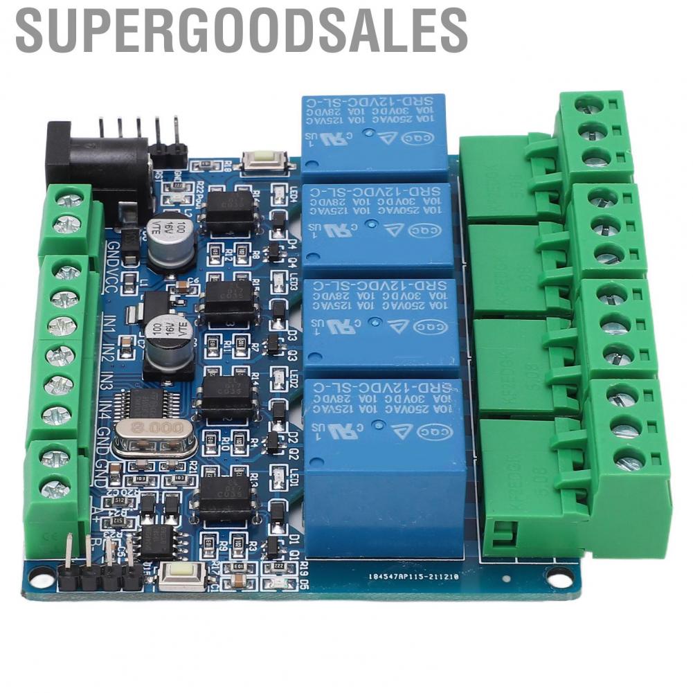 Supergoodsales 4 Channel Relay Module  Opto Isolation Board Less Interference Easy Connection Fault Tolerant for PLC Controller