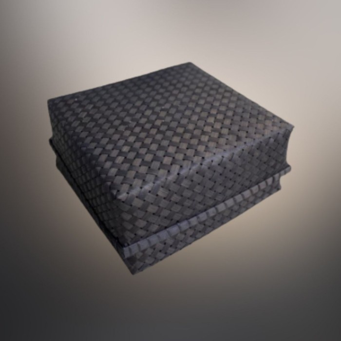 Keranjang box kotak anyaman bambu hitam