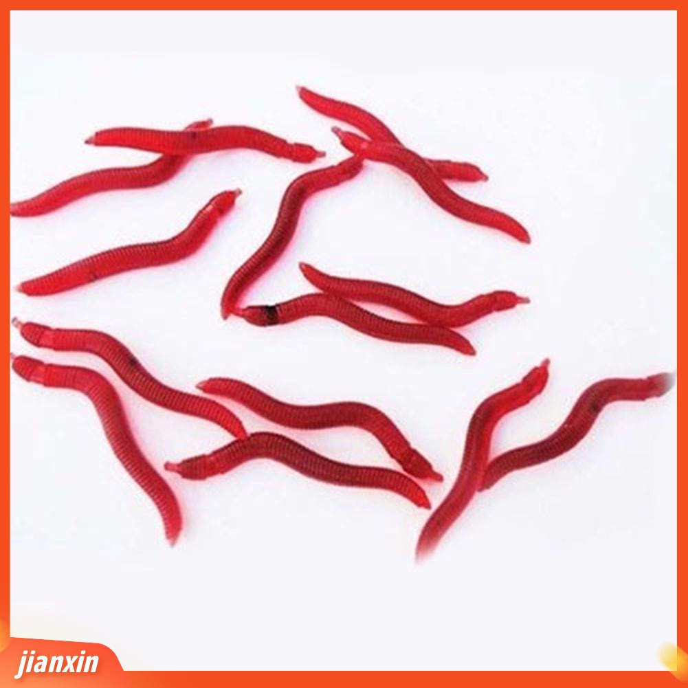 (In Stock) 50pcs Umpan Ikan Gurame Cacing Merah Cacing Tanah Buatan Umpan Pancing Lembut Tackle