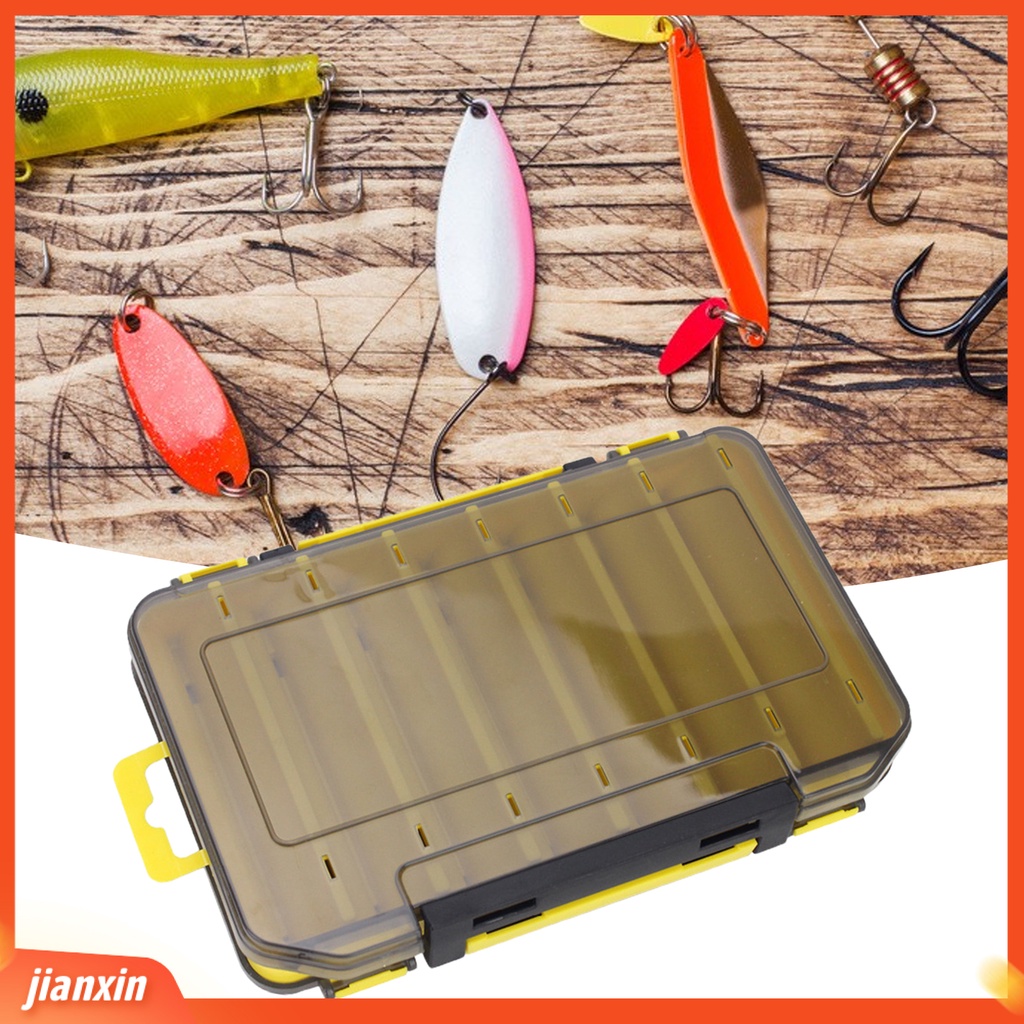 (In Stock) Fishing Tackle Box Portable Tahan Aus Desain Lubang Gantung Universal Multifungsi Penyimpanan Alat Dua Sisi Umpan Umpan Kait Organizer Perlengkapan Memancing