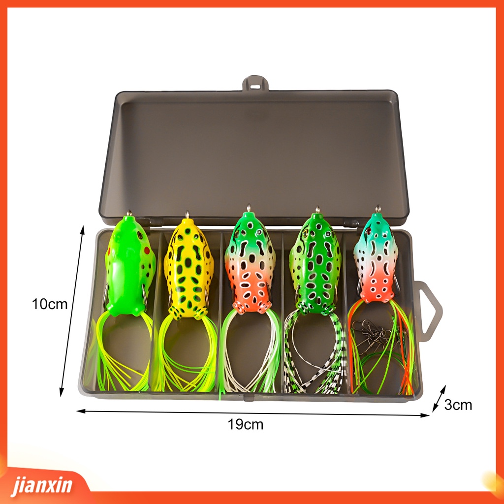 (In Stock) 5Pcs Umpan Pancing Simulasi Lembut Vibrant Realistis Kait Tajam Menarik Ikan Silikon Penampilan 3D Umpan Kodok Untuk Memancing