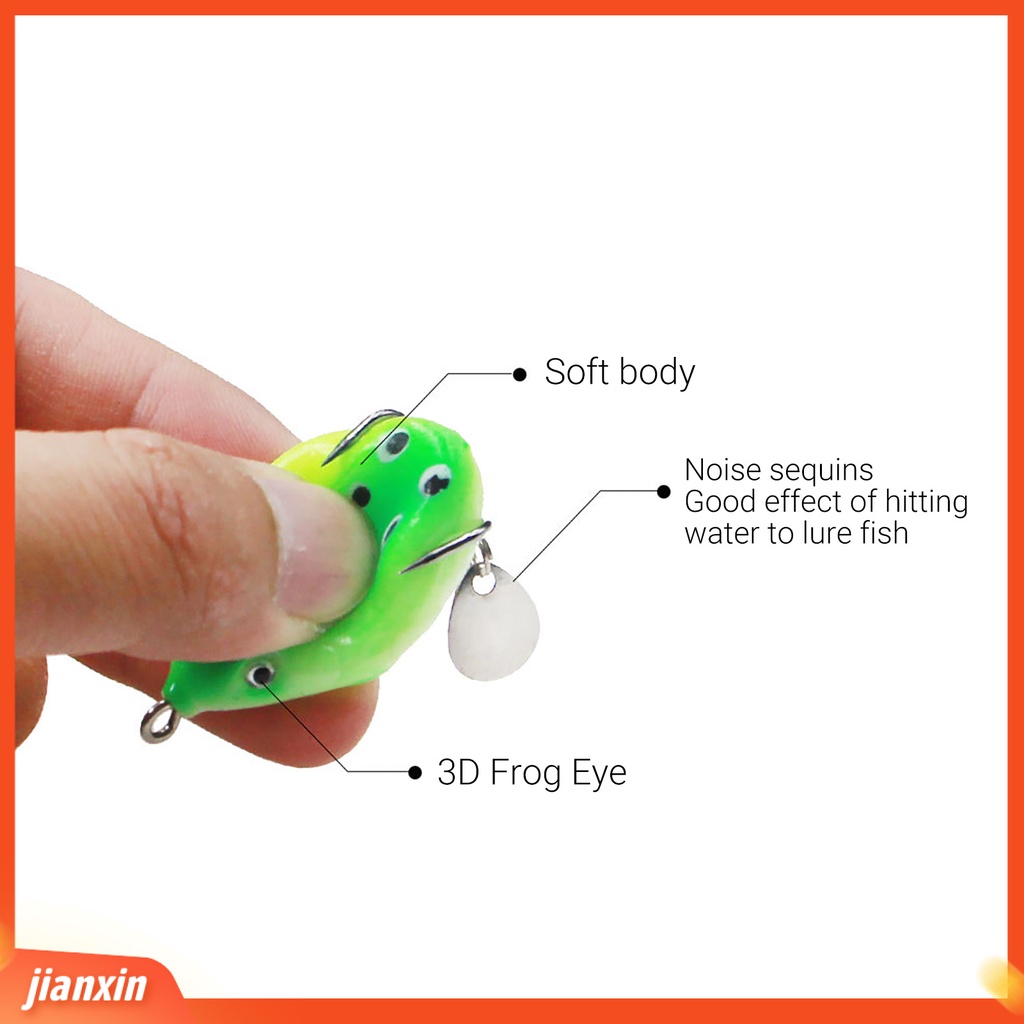 (In Stock) Umpan Kodok Umpan Penampilan 3D Portabel Kait Ganda Warna-Warni Mini Frog Lure Umpan Pancing Untuk Outdoor