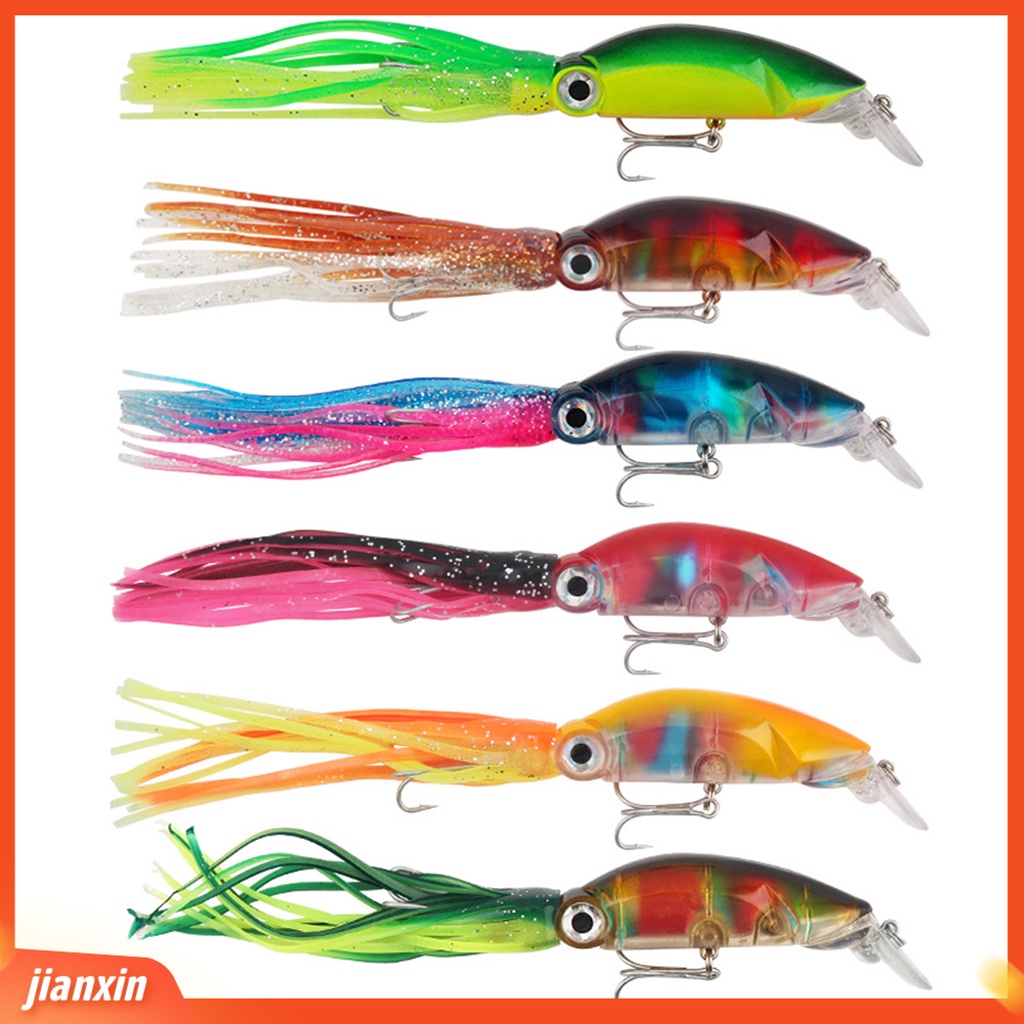 (In Stock) 18cm /17.6g Squid Lure Mengambang Vivid ABS Kekuatan Tinggi Bicyclic Fishing Lure Untuk Air Asin