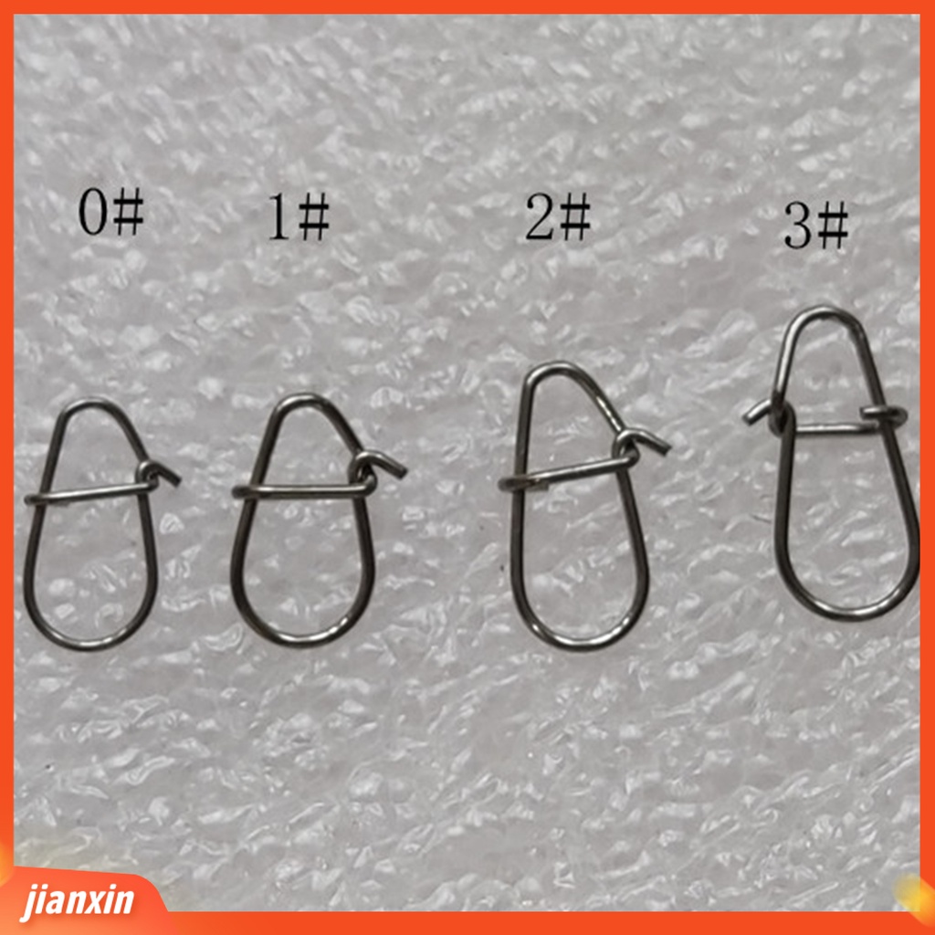 (In Stock) 100Pcs Snaps Putar Memancing Tahan Karat Perubahan Cepat304Kunci Ganda Stainless Steel Desain Lure Snaps Untuk Air Tawar