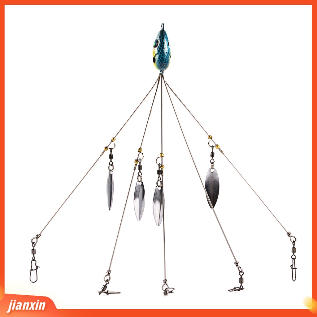 (In Stock) Payung Memancing Lure Rig Group 5lengan Umpan Renang Musim Dingin Snap Swivel Spinner