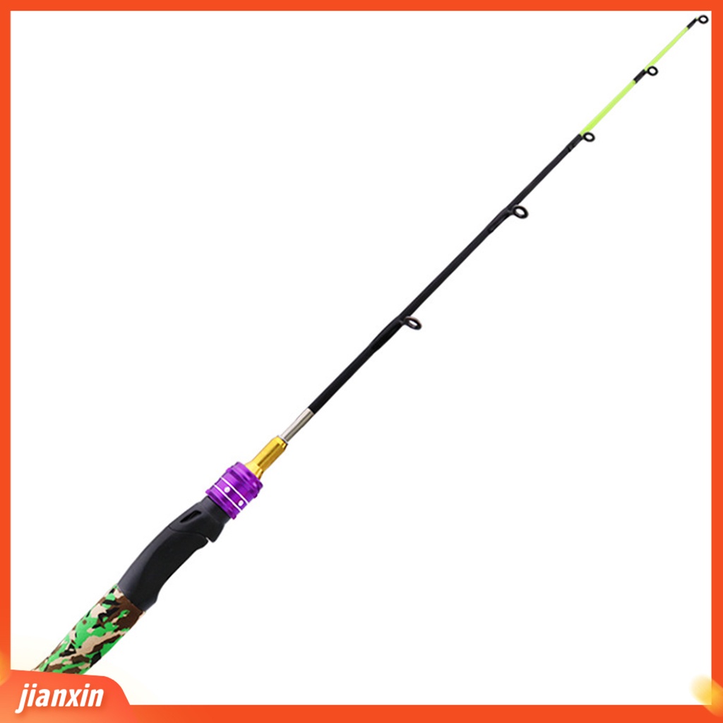 (In Stock) 61cm Kamuflase Gagang Lurus 2bagian Telescopic Ice Fishing Rod Tiang Ikan