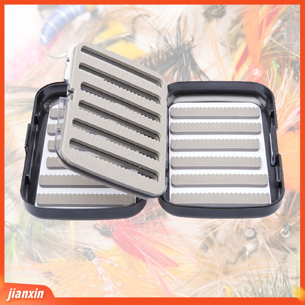 (In Stock) PE Double-Layer Spons Bantal Alat Pancing Luar Ruangan Umpan Fly Hook Case Lure Storage Box