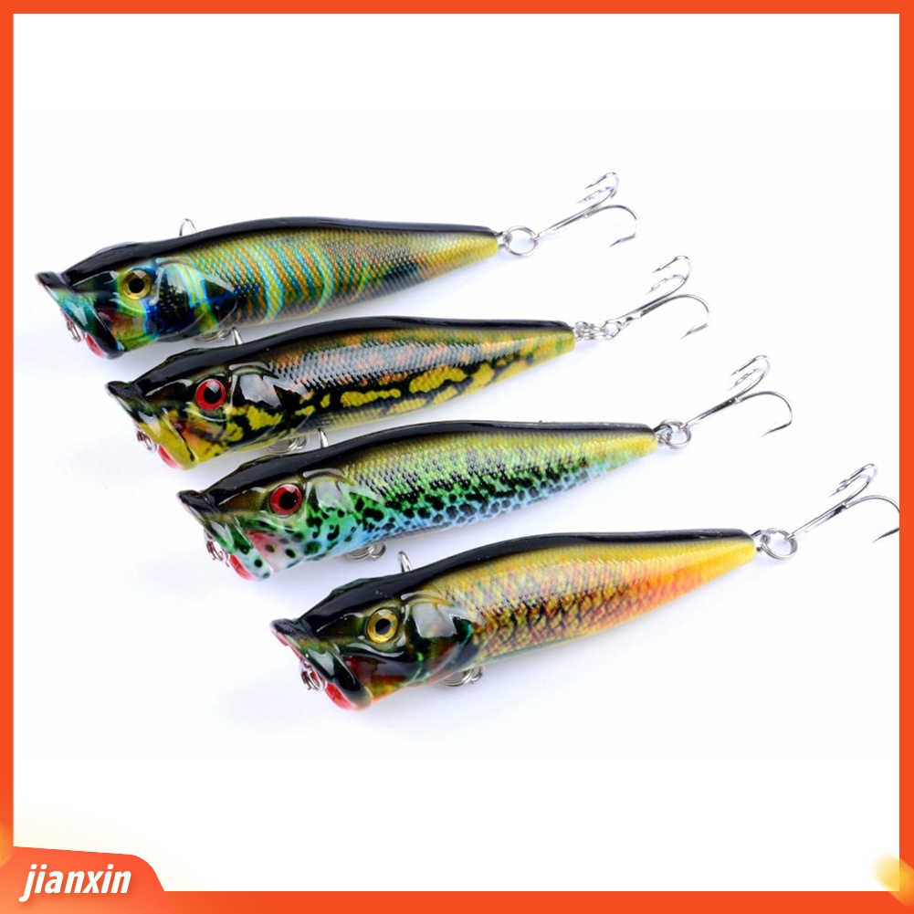 (In Stock) 1pc Umpan Pancing Tackle Topwater Mirip Hidup Mengapung Popper Kait Tajam Umpan Keras