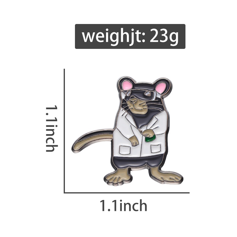 Lab Ipa Tikus Enamel Pin Lucu Cute Mouse Dokter Bros Kerah Lencana Jewlery Medis Fpr Teman Mahasiswa