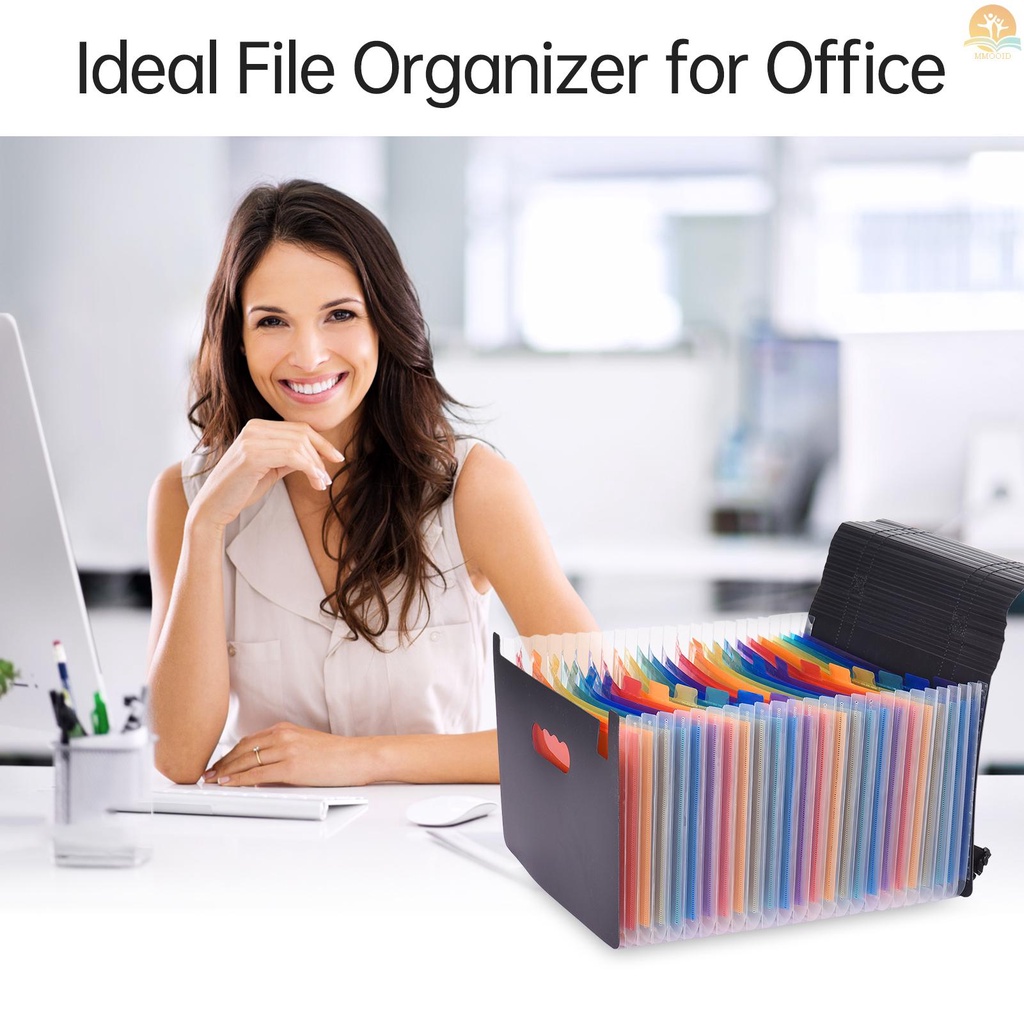 In Stock Accordian File Folder Organizer Dengan Handle 24saku Expanding File Case Ukuran Surat A4 Document Organizer Warna Pelangi Untuk Rumah Kantor Sekolah Paperwork Paper Keeper In