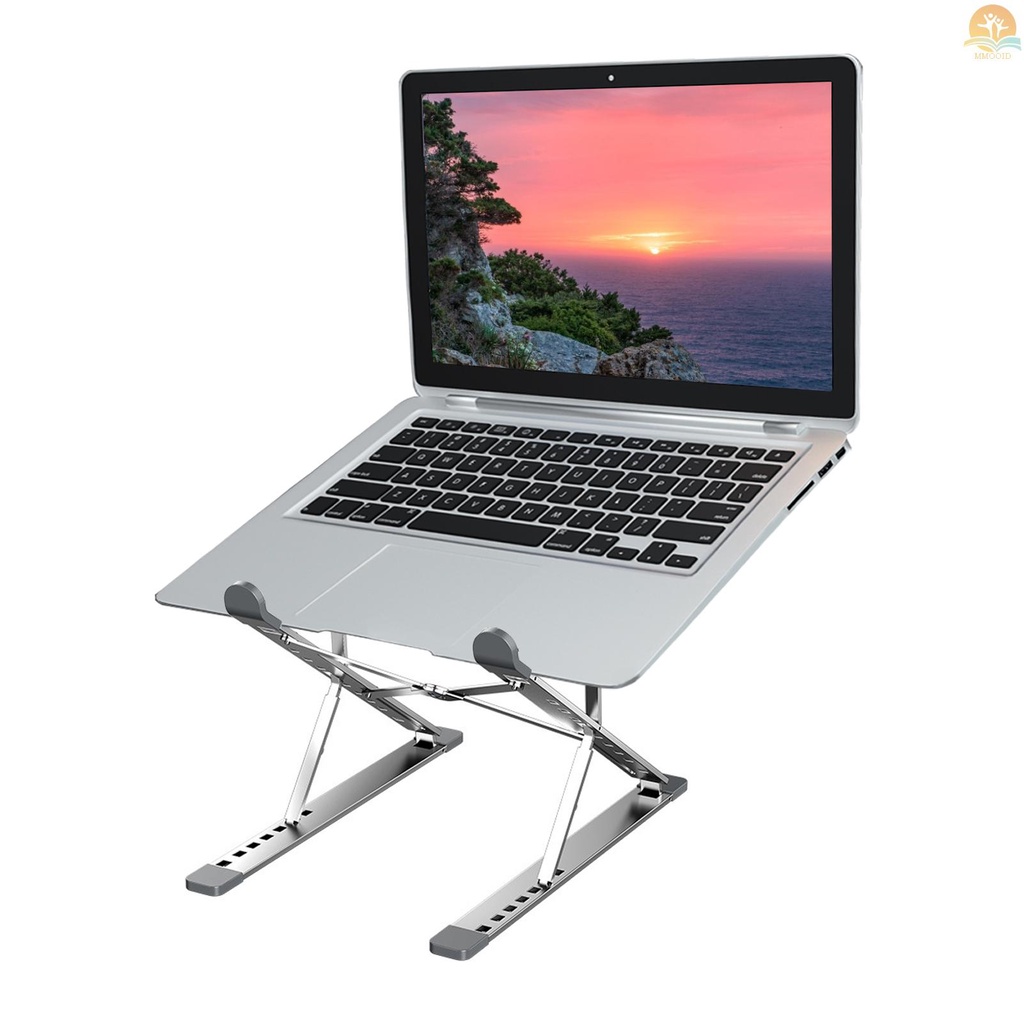 In Stock Portable Laptop Stand Ergonomic Aluminum Alloy Laptop Riser Double Height Adjustment Foldable  Notebook Holder Stand for 11-17 Inches Laptop