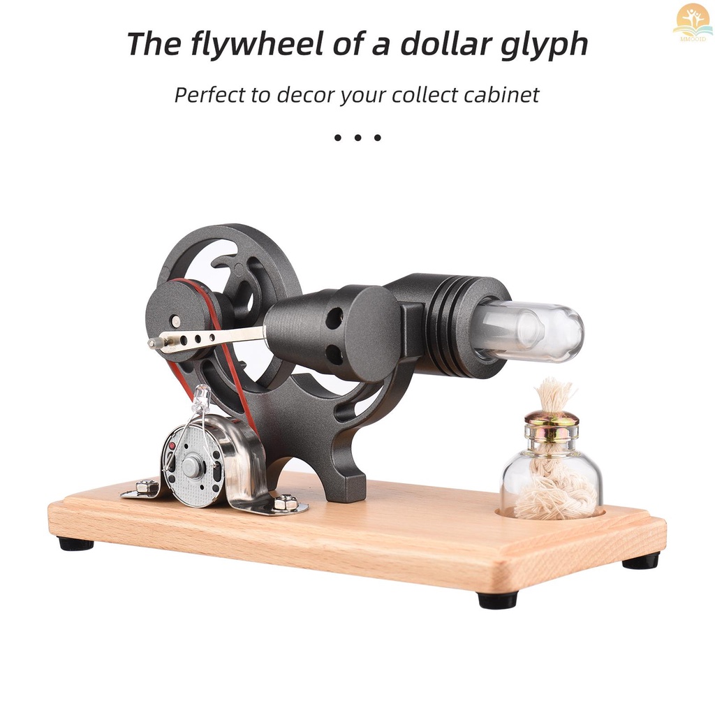 In Stock Mesin Stirling Udara Panas Generator Listrik Model Motor Dengan Lampu LED Desain Roda Gila Dolar Percobaan Sains Dengan Dasar Kayu DIY Edukasi Mainan Untuk Guru Dewasa Ki