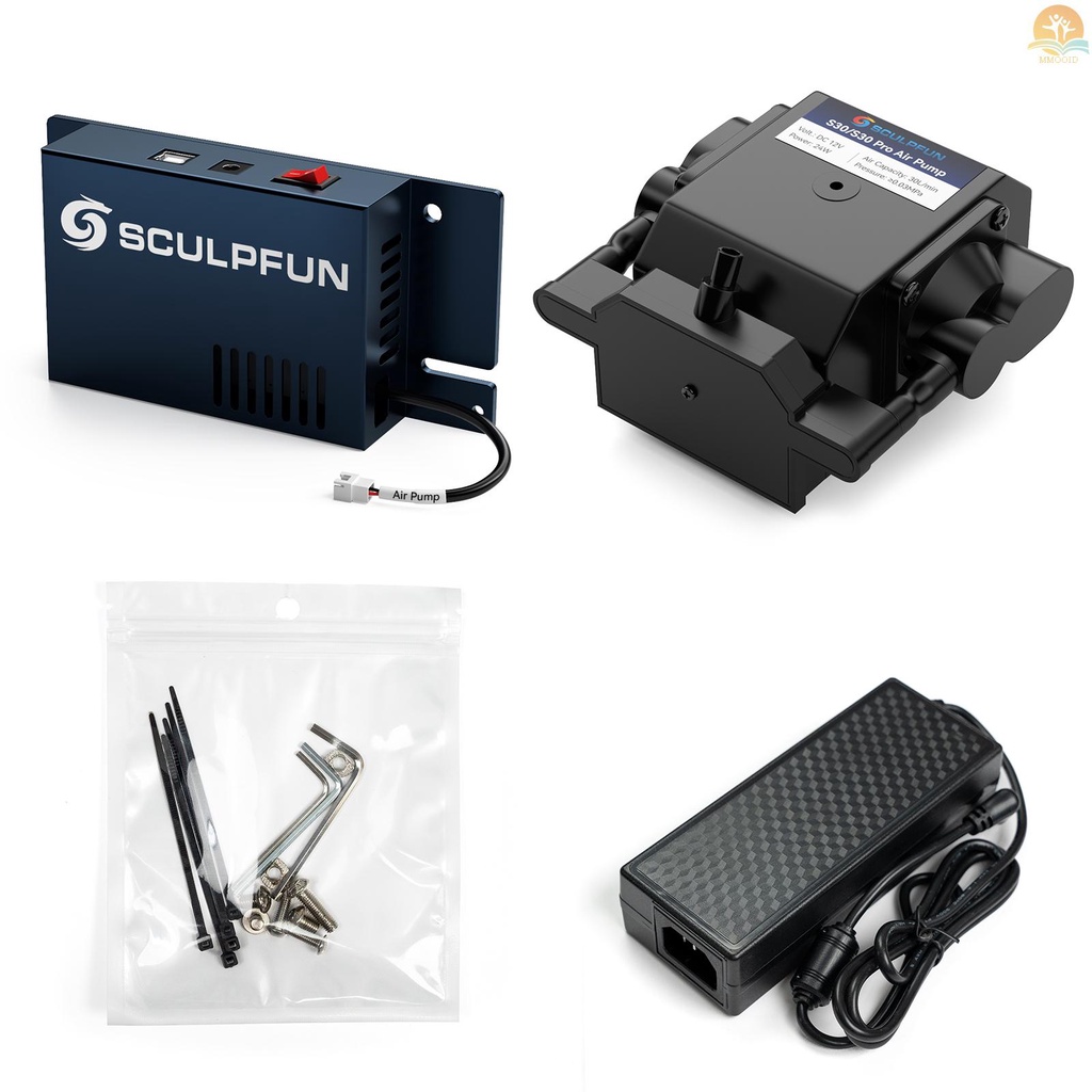 In Stock SCULPFUN Automatic Air Assist Kit Dengan Pompa Angin Otomatis 30min/Min Cocok Untuk Mesin Grafir Laser S9 /S10 Termasuk Mainboard Air Assist Otomatis 32bit Mudah Menginstal