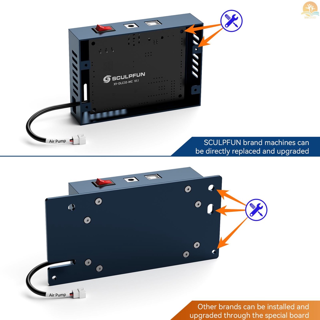 In Stock SCULPFUN Automatic Air Assist Kit Dengan Pompa Angin Otomatis 30min/Min Cocok Untuk Mesin Grafir Laser S9 /S10 Termasuk Mainboard Air Assist Otomatis 32bit Mudah Menginstal