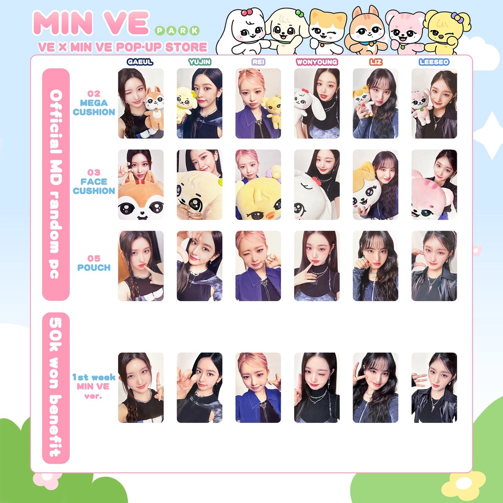 6pcs /set IVE Album MINIVE Photocards Kartu Lomo Kpop Postcards Koleksi Khusus Seri
