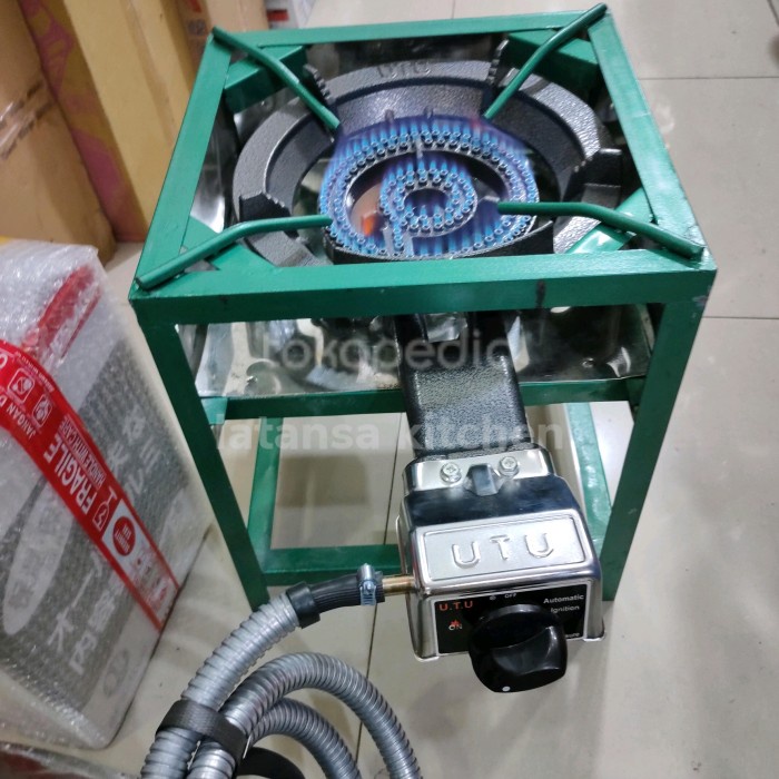 kompor gas 1 tungku 1 set lengkap/kompor gas besar api seribu - 35 x 35 x 40