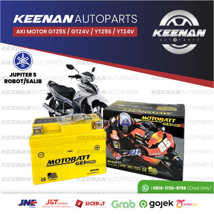 AKI MOTOR YAMAHA JUPITER Z ROBOT MTZ5S/GTZ5 MOTOBATT ACCU KERING MFGEL