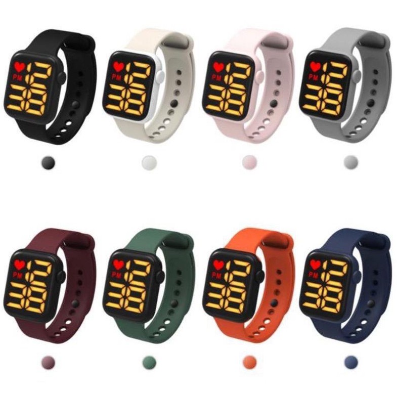 Jam Tangan LED Digital Pria Wanita Jam Tangan Rubber Layar Elektronik Jam Tangan Couple Anak Remaja Premium iWatch Apel Jam Tangan Cowok Cewek COD GRATIS ONGKIR Terbaru JT52