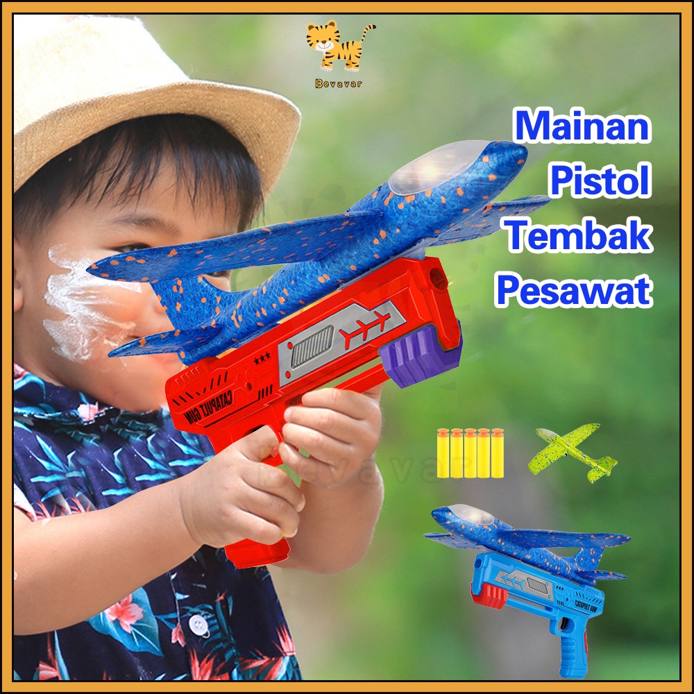 ID Bevavar Mainan Pistol Tembak Pesawat Terbang/Mainan Pistol Tembak Tembakan/Mainan Outdoor Anak