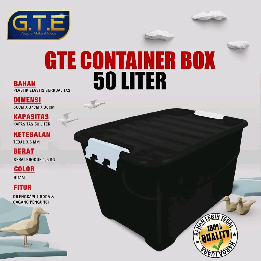 Box container / container box 50 liter G.T.E hitam