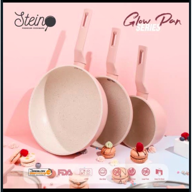 STEINCOOKWARE GLOWPAN WOK FRYPAN SAUCE PAN GLOW SERIES GRANITE SATUAN