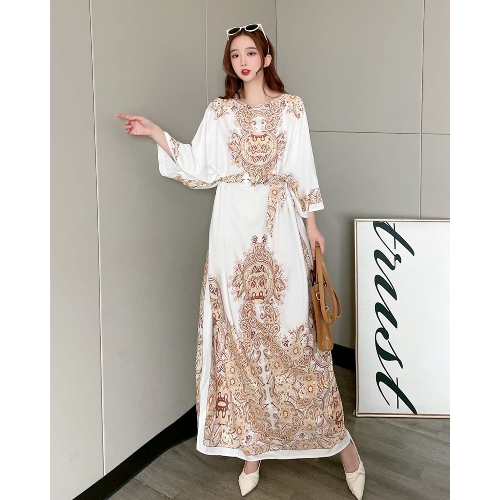DRESS / KAFTAN WANITA ESTILO WHITE AGATHA IMPORT BKK BANGKOK