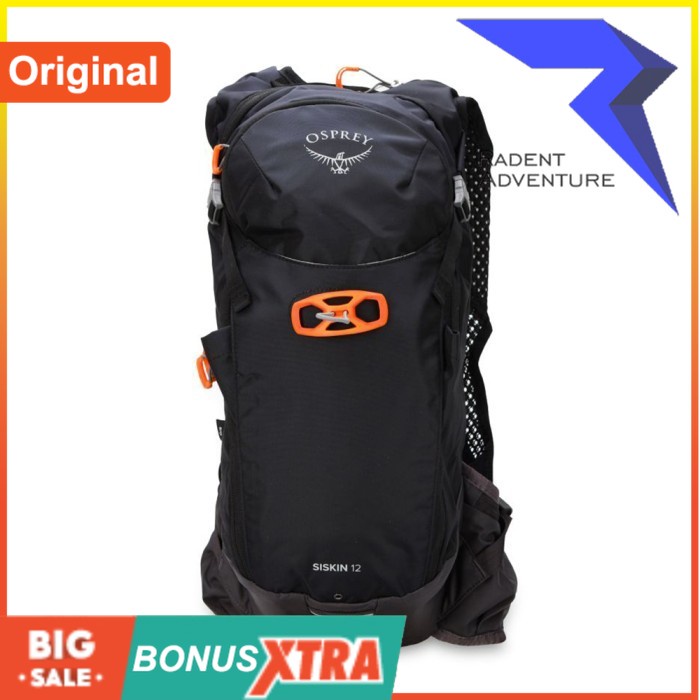 OSPREY Tas Ransel SISKIN 12 HYDROPACK Bag Hitam 94000 7260 Original