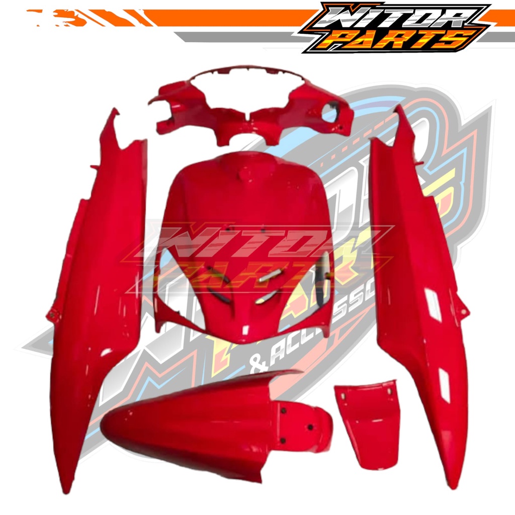 ECERAN SATUAN FULL SET Cover Body Halus Mio Sporty Merah Cabe / Body Mio Sporty Mio Lama Tameng Body
