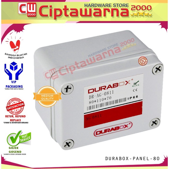 Junction Box Panel listrik Plastik 80x110 x 70 mm Durabox