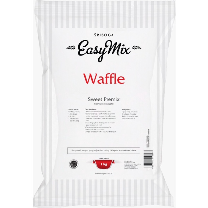 

Tepung Premix Sriboga EasyMIx Waffe 1kg Non Repack