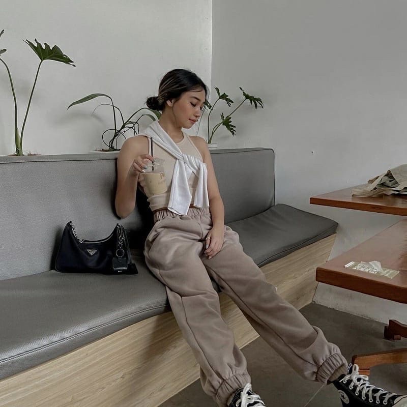 ROISA STORE [ KODE B ] CELANA PANJANG WANITA //SWEAT PANT JONGGER-P-90 // CELANA KEKINIAN/