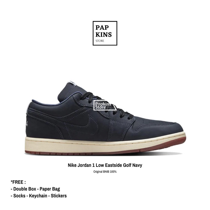 sepatu nike air jordan 1 low eastside golf navy original bnib - 39