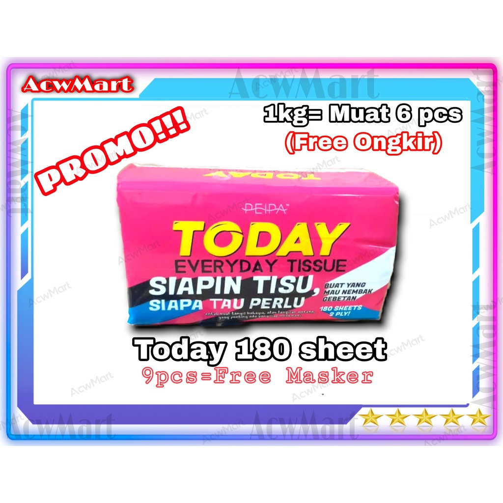 acwmart2 Tisu Muka Facial Today 180 shett PALING MURAH DI SHOPEE  sheet Tissue tissu murah