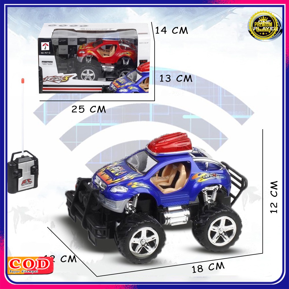 Mobil Remot Kontrol Jeep Offroad Mainan Anak Laki Koleksi Mobilan Mini RC Murah Cepat Ukuran Kecil