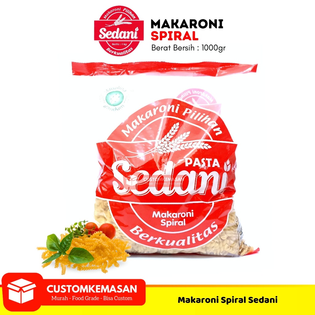 

Sedani Makaroni / Macaroni Spiral dan Pipa / Makaroni Sedani 1kg / Makaroni Spiral Sedani / Makaroni Pipa Sedani