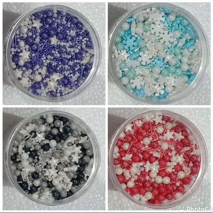 

SPRINKLE MIX BINTANG / TRIMIT / MUTIARA HIASAN KUE KEMASAN 50 GRAM