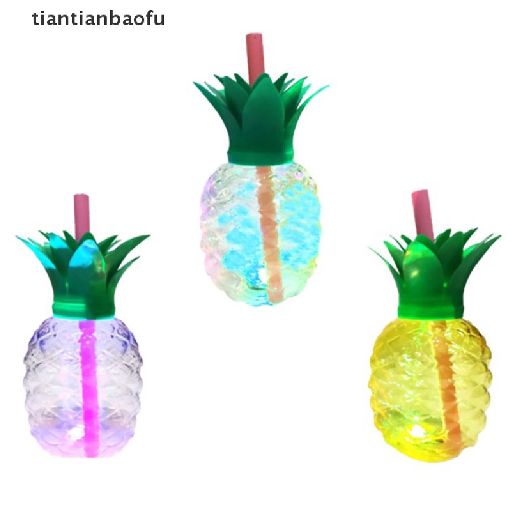 [tiantianbaofu] Spring Strawberry Straw Botol Air portable Nanas Gelas Plastik Untuk Musim Semi Pernikahan Baby Shower Pesta Ulang Tahun Desktop Decor Butik